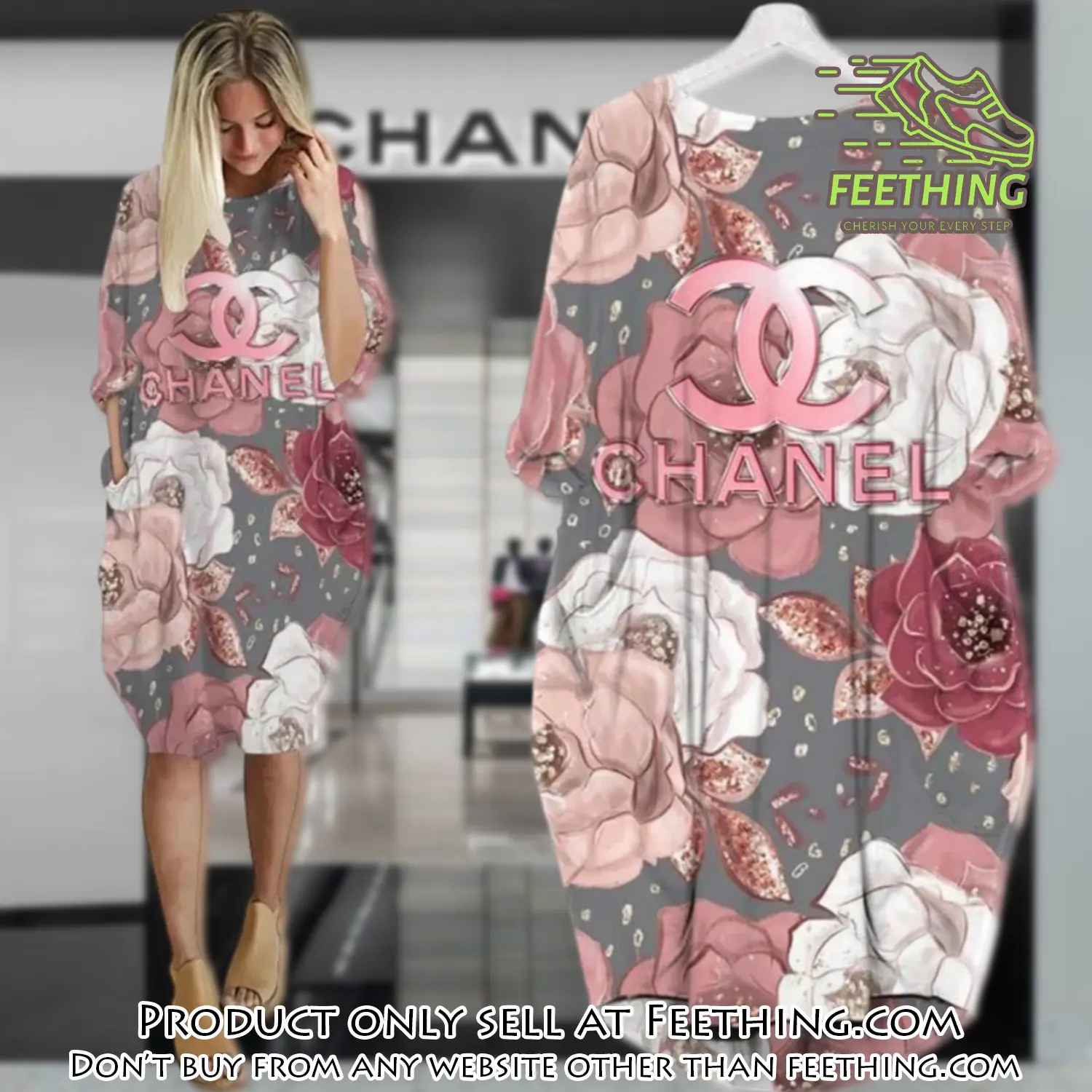 Chanel flower batwing pocket dress luxury brand for women pd079 ft4837320